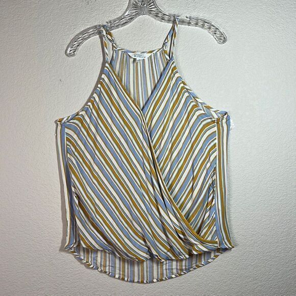 Market &‎ Spruce Multicolor Stripe Faux Wrap High Low Tank Top Women's Large - Picture 1 of 6